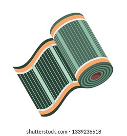 Rolled heater floor icon. Flat illustration of rolled heater floor vector icon for web design