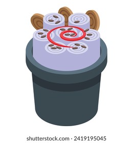 Rolled ice cream icon isometric vector. Menu cup. Decoration icy