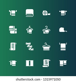 rolled icon set. Collection of 16 filled rolled icons included Towel, Papyrus, Measuring tape