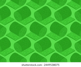 Rolled lawn pattern seamless. Vector background