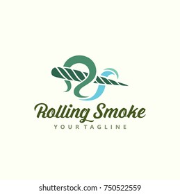 rolled marijuana logo tempate
