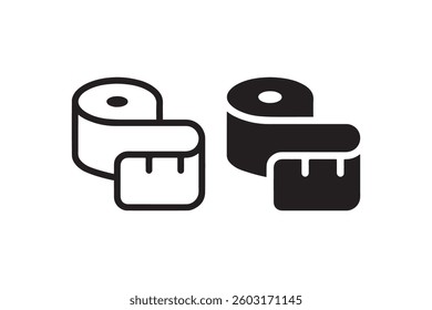 Rolled measuring tape icon symbol Vector
