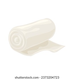 Rolled medical bandage on white background