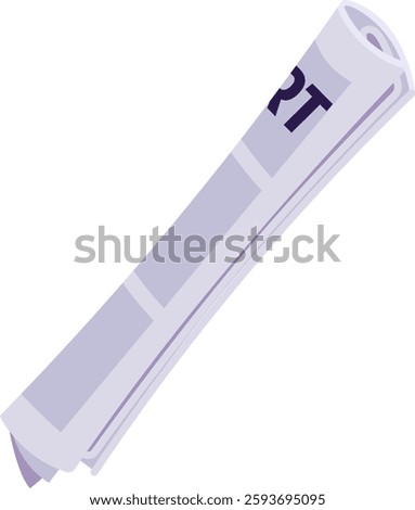 Rolled Newspaper Hand Drawn Vector Illustration