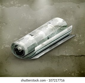 Rolled Newspaper, Old-style Vector