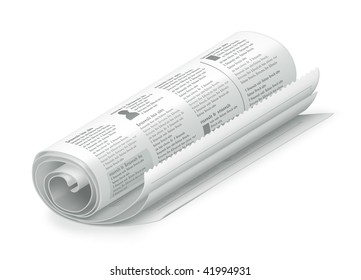 Rolled Newspaper, Vector