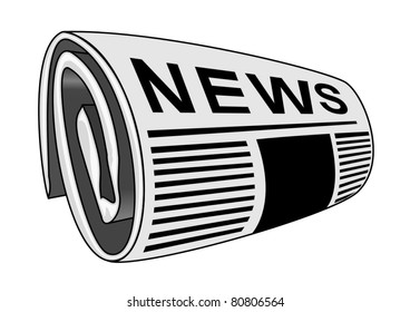 Rolled Newspaper Vector