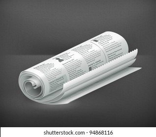 Rolled Newspaper, Vector