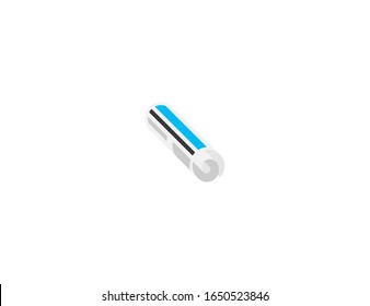 Rolled Up Newspaper Vector Flat Icon. Isolated Rolled Newspaper Emoji Illustration 