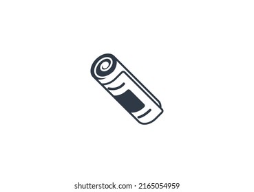 Rolled Newspaper Vector Isolated Emoticon. Newspaper Icon