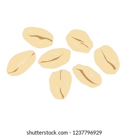 Rolled oats vector close up isolated on white background.