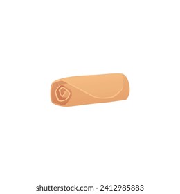 Rolled pancake tasty dish flat style, vector illustration isolated on white background. Decorative design element, dessert or breakfast food, single object