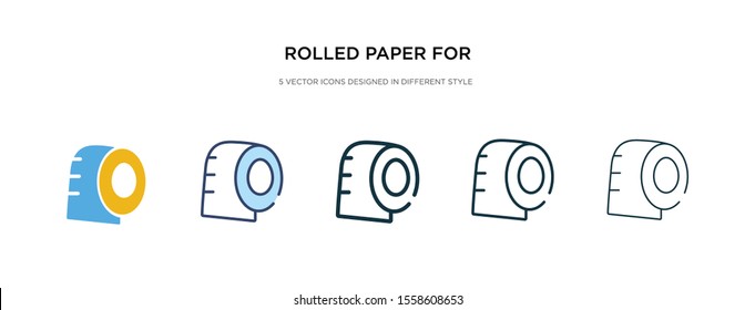 rolled paper for bathroom icon in different style vector illustration. two colored and black rolled paper for bathroom vector icons designed in filled, outline, line and stroke style can be used for