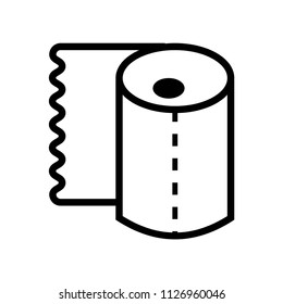 Rolled paper for bathroom icon vector icon. Simple element illustration. Rolled paper for bathroom symbol design. Can be used for web and mobile.