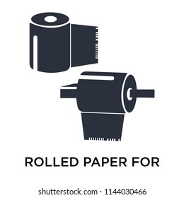 Rolled paper for bathroom icon vector isolated on white background for your web and mobile app design, Rolled paper for bathroom logo concept
