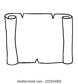 rolled of paper / cartoon vector and illustration, black and white, hand drawn, sketch style, isolated on white background.