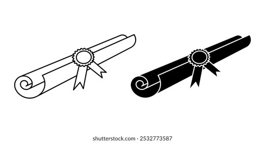 rolled paper document icon set isolated on white background