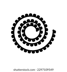 Flor de papel rodante. Plantilla de corte de papel 3d Ilustración vectorial. siluetas para la raspadura, la artesanía. Decoración casera, tarjeta de bienvenida Plantilla de corte de papel Silhouettes de color negro floral para el corte de trazos. 
