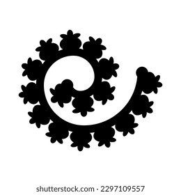 Flor de papel rodante. Plantilla de corte de papel 3d Ilustración vectorial. siluetas para la raspadura, la artesanía. Decoración casera, tarjeta de bienvenida Plantilla de corte de papel Silhouettes de color negro floral para el corte de trazos. 