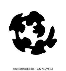 Flor de papel rodante. Plantilla de corte de papel 3d Ilustración vectorial. siluetas para la raspadura, la artesanía. Decoración casera, tarjeta de bienvenida Plantilla de corte de papel Silhouettes de color negro floral para el corte de trazos. 