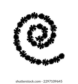 Rolled Paper Flower. 3d paper cut template Vector Illustration. silhouettes for scrapbooking, crafting. Home decor, greeting card Paper Cut Template  Floral black silhouettes for plotter cutting. 