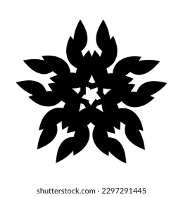 Flor de papel rodante. Plantilla de corte de papel 3d Ilustración vectorial. siluetas para la raspadura, la artesanía. Decoración casera, tarjeta de bienvenida Plantilla de corte de papel Silhouettes de color negro floral para el corte de trazos. 