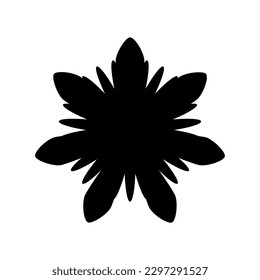Flor de papel rodante. Plantilla de corte de papel 3d Ilustración vectorial. siluetas para la raspadura, la artesanía. Decoración casera, tarjeta de bienvenida Plantilla de corte de papel Silhouettes de color negro floral para el corte de trazos. 
