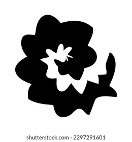 Flor de papel rodante. Plantilla de corte de papel 3d Ilustración vectorial. siluetas para la raspadura, la artesanía. Decoración casera, tarjeta de bienvenida Plantilla de corte de papel Silhouettes de color negro floral para el corte de trazos. 