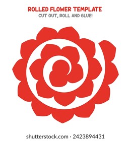 Rolled paper flower template for cutting machines. Cut files. Spring craft for kids and adults	