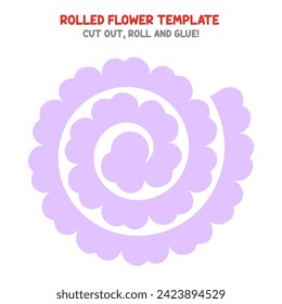 Rolled paper flower template for cutting machines. Cut files. Spring craft for kids and adults	