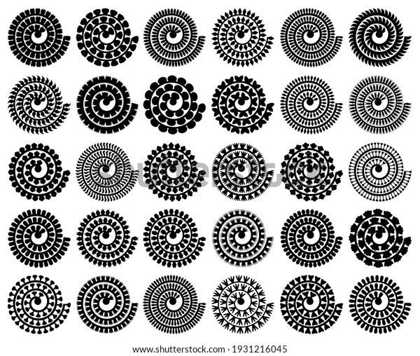 Download Rolled Paper Flower Vector Set 3d Stock Vector Royalty Free 1931216045