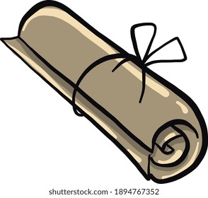Papel rodado, ilustración, vector sobre fondo blanco.