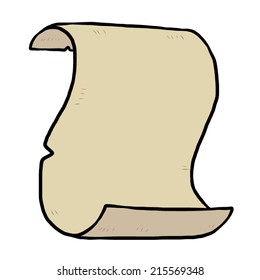 rolled up paper scroll / cartoon vector and illustration, hand drawn style, isolated on white background.