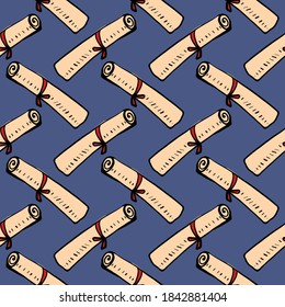 Rolled paper ,seamless pattern on dark blue background.