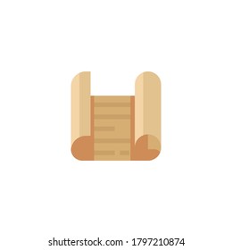 Ilustración del vector de papel rodado, icono del vector de papel