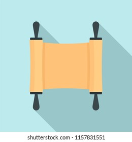 Rolled papyrus from ancient icon. Flat illustration of rolled papyrus from ancient vector icon for web design