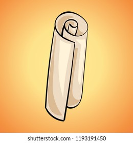 Rolled papyrus icon. Cartoon of rolled papyrus vector icon for web design isolated on white background