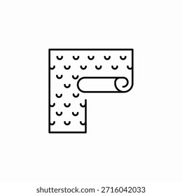 rolled patterned wallpaper icon sign vector