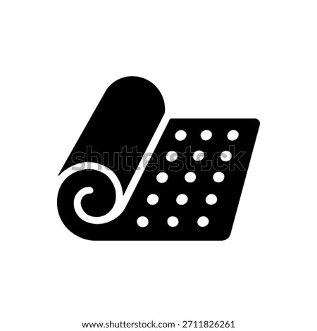 Rolled Prayer Floor Mat Icon Isolated On White Background 
