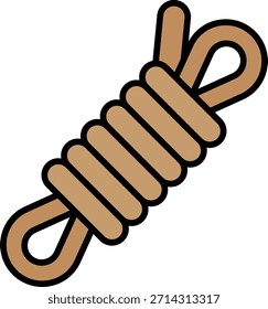 Rolled Rope Icon Isolated on White Background
