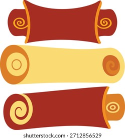 Rolled Scroll Banners or Paper Ribbons Set