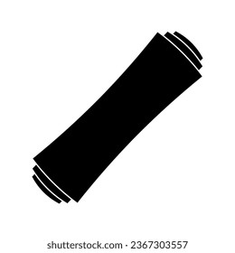 Icono de papel de desplazamiento enrollado aislado en fondo blanco.
