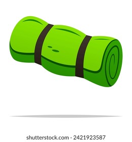 Rolled up sleeping bag vector isolated illustration