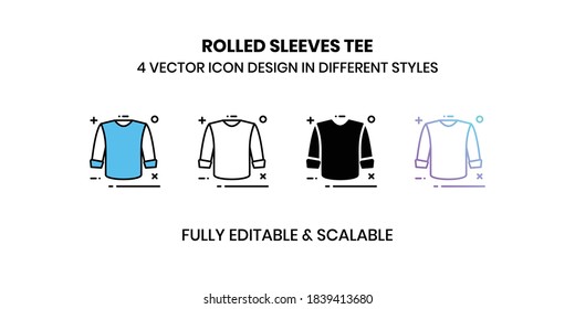 Rolled Sleeves Vector Illustration Icons Different Stock Vector ...