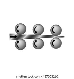 rolled steel. Rolled metal vector pictograms. Metal construction, steel metal industry, iron metal material, product metal pipe, metallurgy metal icon illustration