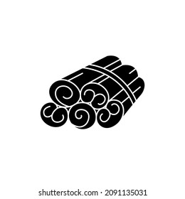 Rolled sticks of cinnamon сolor line icon. Essential oils fruit seeds. Pictogram for web page, mobile app, promo. UI UX GUI design element. Editable stroke.