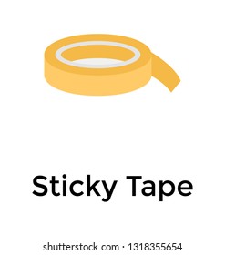 Rolled sticky tape flat icon design 