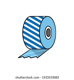 Rolled tape in drawing style isolated vector. Hand drawn object illustration for your presentation, teaching materials or others.