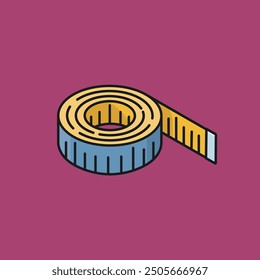 Rolled tape measure vector illustration for tape Measure Day on July 14