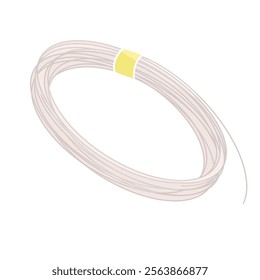 rolled tennis strings on white background